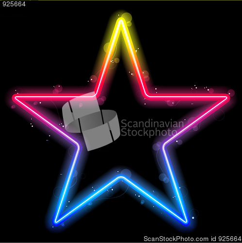 Image of Rainbow Star Border with Sparkles and Swirls.