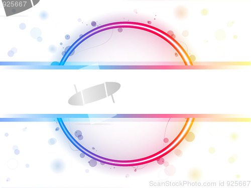 Image of Rainbow Circle Border with Sparkles and Swirls.