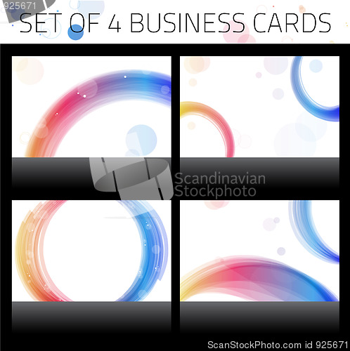 Image of Business Cards Set. Colorful Circles.