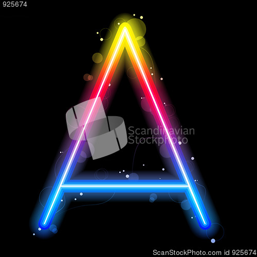 Image of Rainbow Lights Letters A.