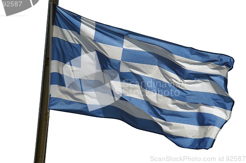 Image of Greek Flag on White