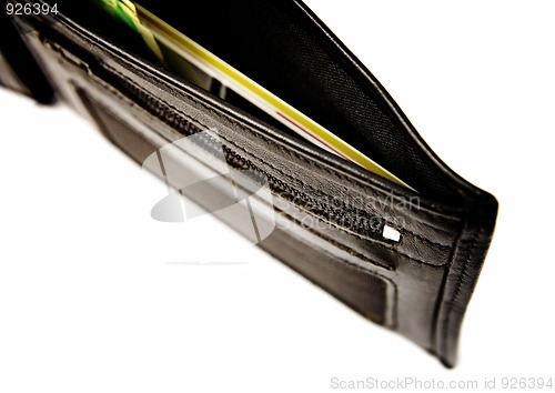 Image of Black leather wallet