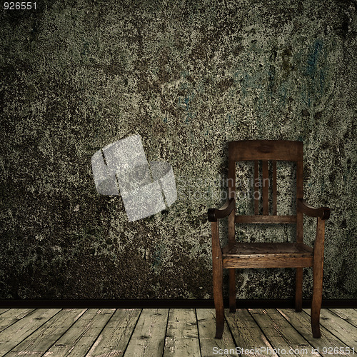 Image of grunge interior with chair