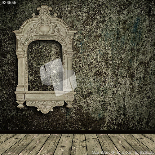 Image of grunge interior with vintage frame