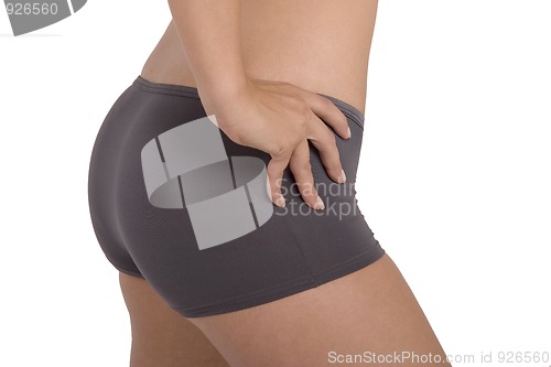 Image of Sexy young woman in gray panties