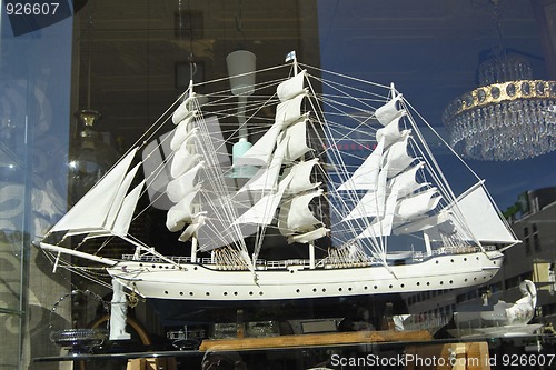 Image of Sailing Ship in Antique Shop