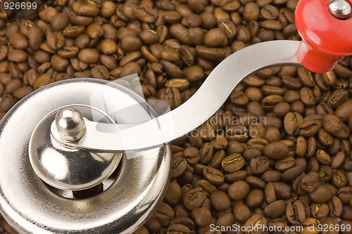 Image of Coffemill with coffeebeans