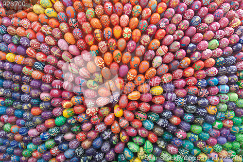 Image of Colorful hand painted easter eggs