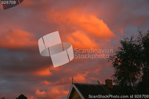 Image of Sunset over a rooftop