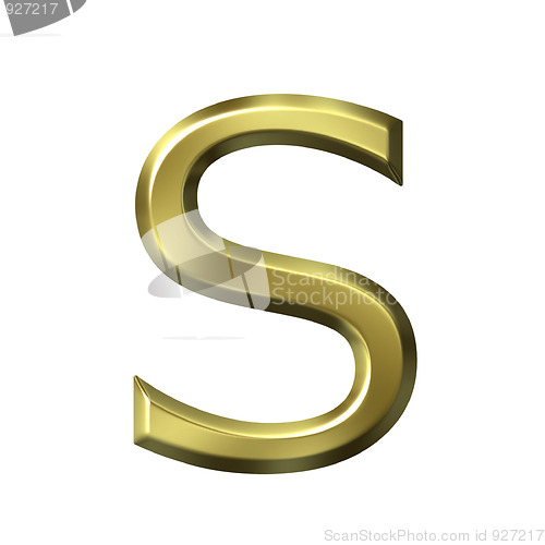 Image of 3d golden letter s