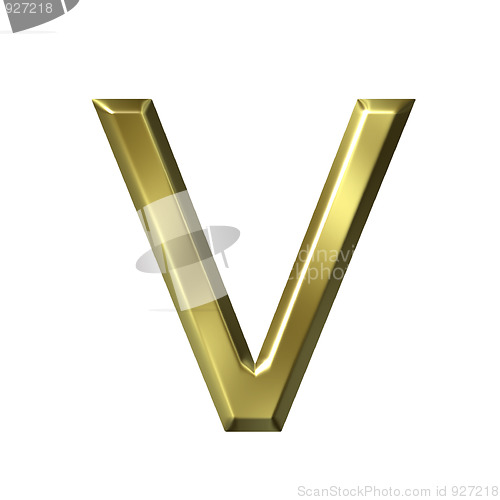 Image of 3d golden letter v