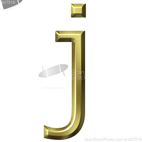 Image of 3d golden letter j