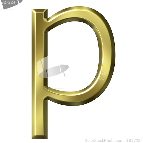 Image of 3d golden letter p