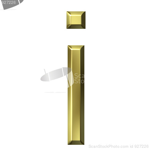 Image of 3d golden letter i