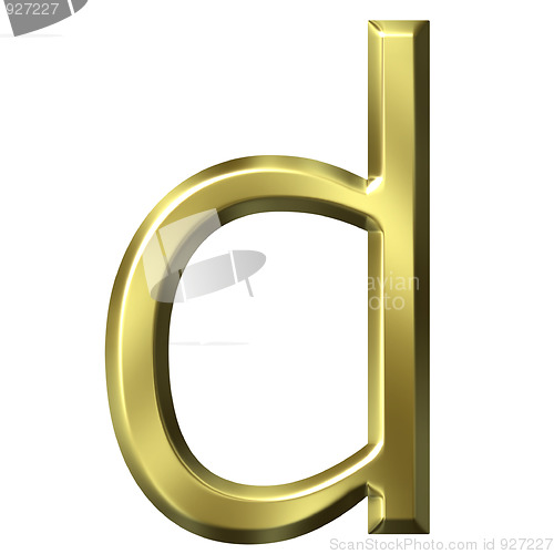 Image of 3d golden letter d
