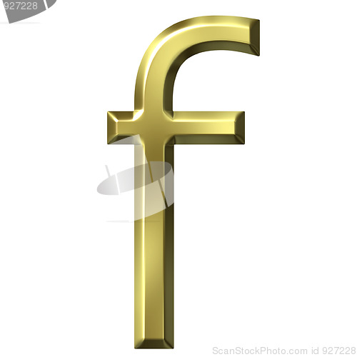 Image of 3d golden letter f