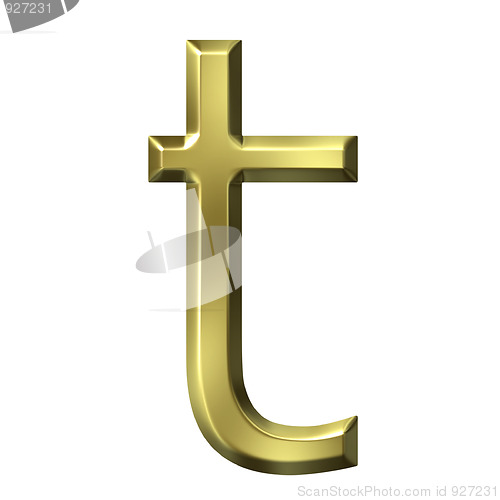 Image of 3d golden letter t