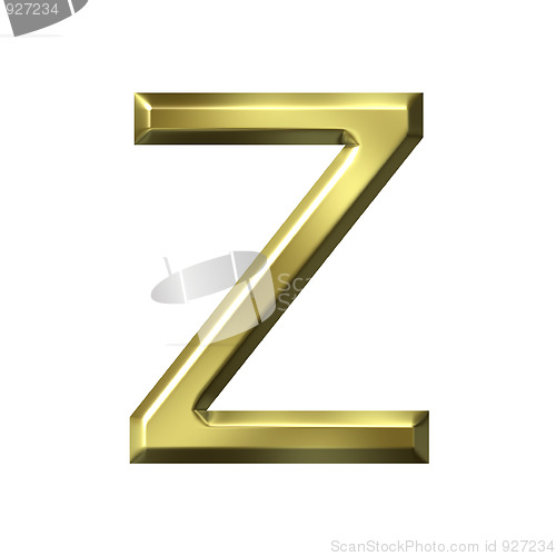 Image of 3d golden letter z