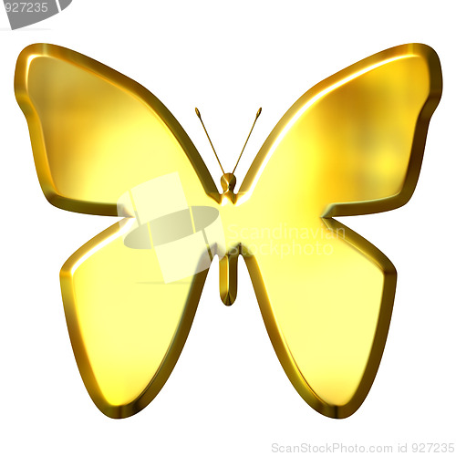 Image of 3D Golden Butterfly
