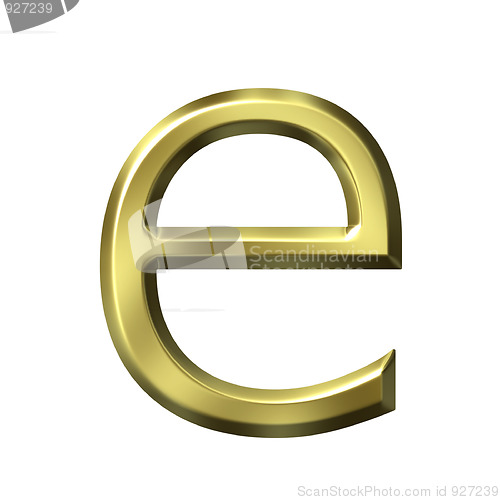 Image of 3d golden letter e