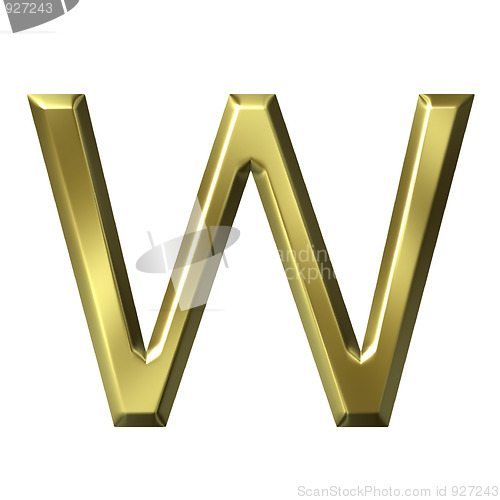 Image of 3d golden letter w