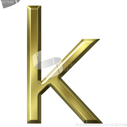 Image of 3d golden letter k