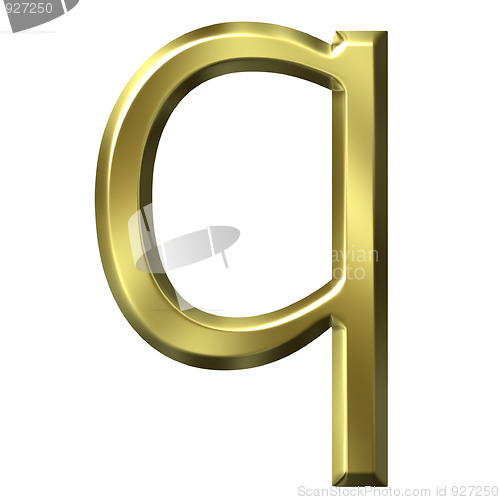 Image of 3d golden letter q