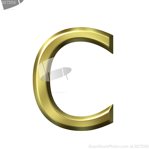 Image of 3d golden letter c