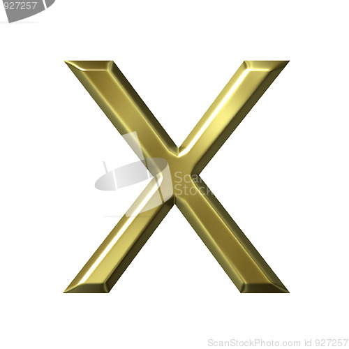Image of 3d golden letter x
