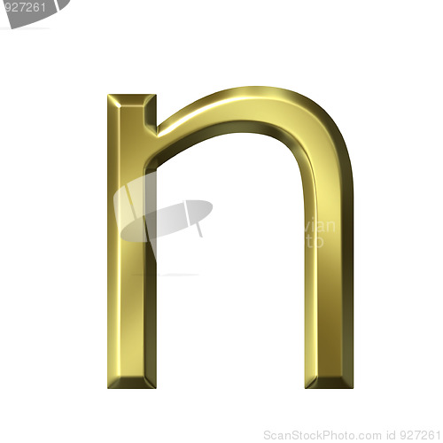 Image of 3d golden letter n