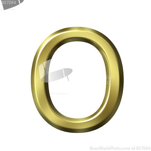 Image of 3d golden letter o