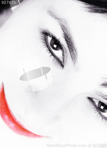 Image of Beautiful young woman face. 