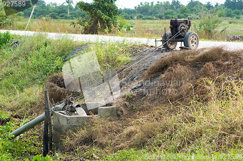 Image of Simple irrigation pump in rural area