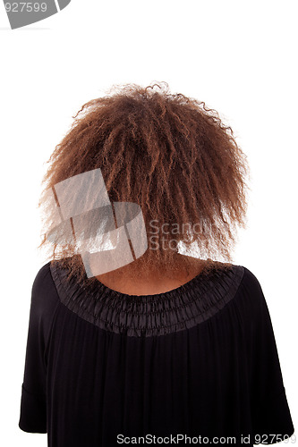 Image of young black woman seen from behind