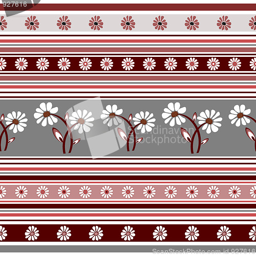 Image of Seamless floral striped pattern