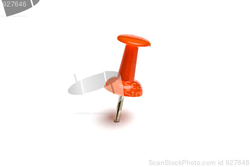 Image of Red push pin isolated on white