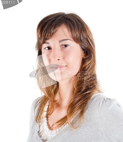 Image of Young beautiful brunette woman