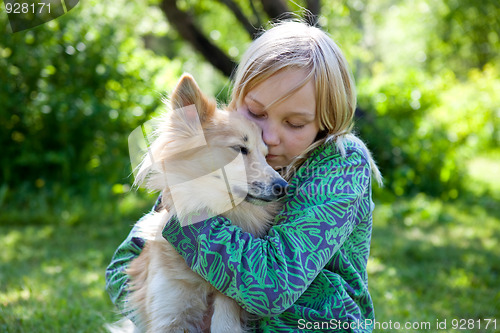 Image of Girl with pet dog