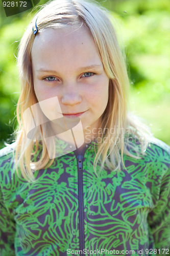 Image of Portrait of a girl in summer