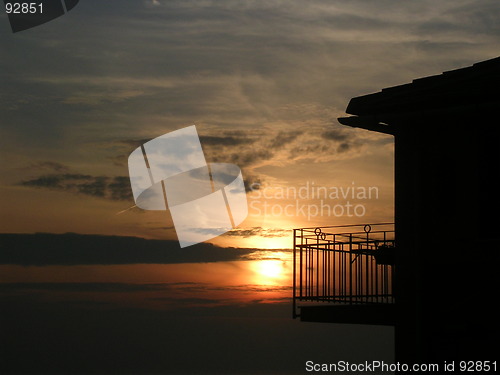 Image of Balcony and sunset