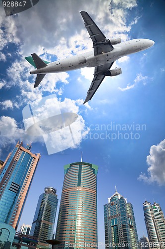 Image of  airplane and cloud