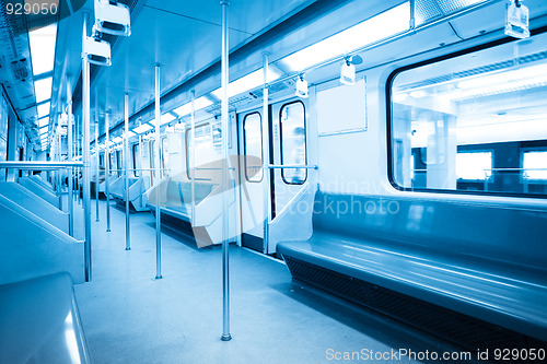 Image of interior of subway train