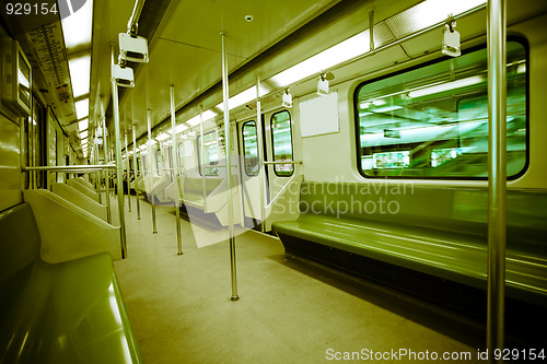 Image of interior of subway train