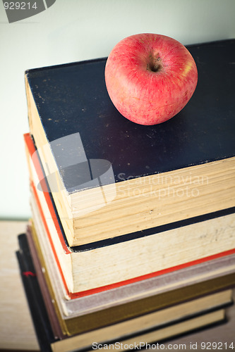 Image of book and apple