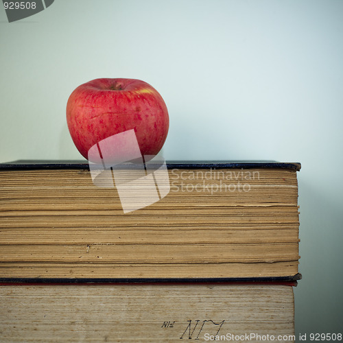 Image of book and apple