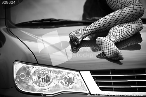 Image of car and girl
