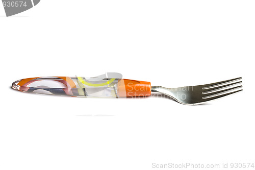 Image of One fork isolated on white 