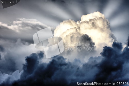 Image of Storm clouds whith sunbeams