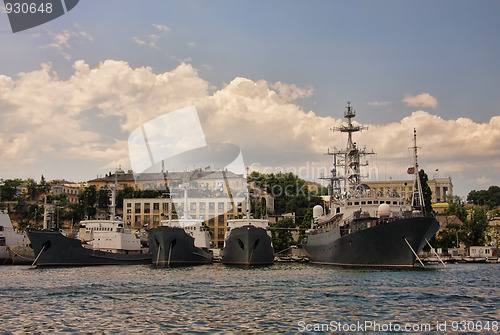 Image of Battleships at mooring