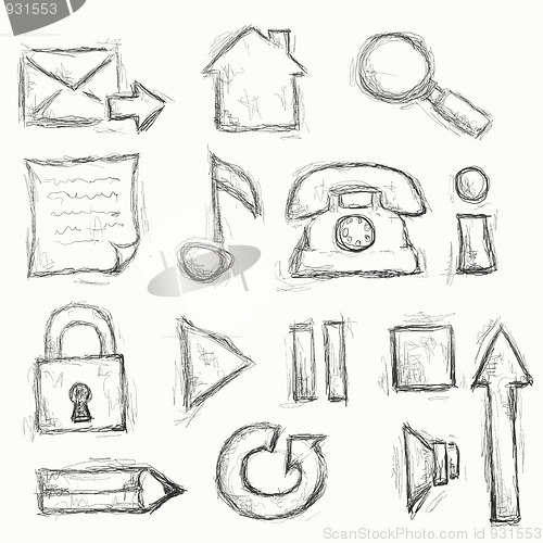 Image of drawn icon set